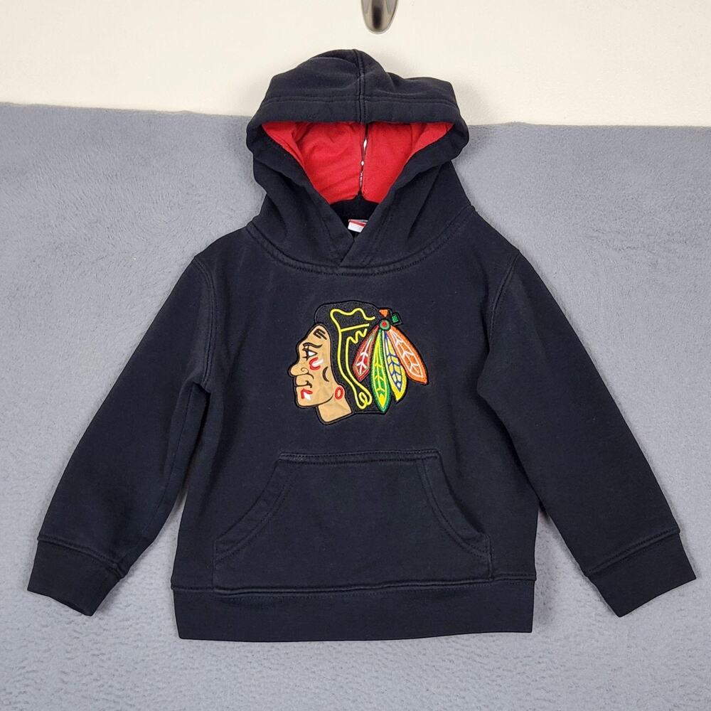 Chicago Blackhawks Hoodie Boys 4T Black NHL Hockey Pullover Outerstuff Kids